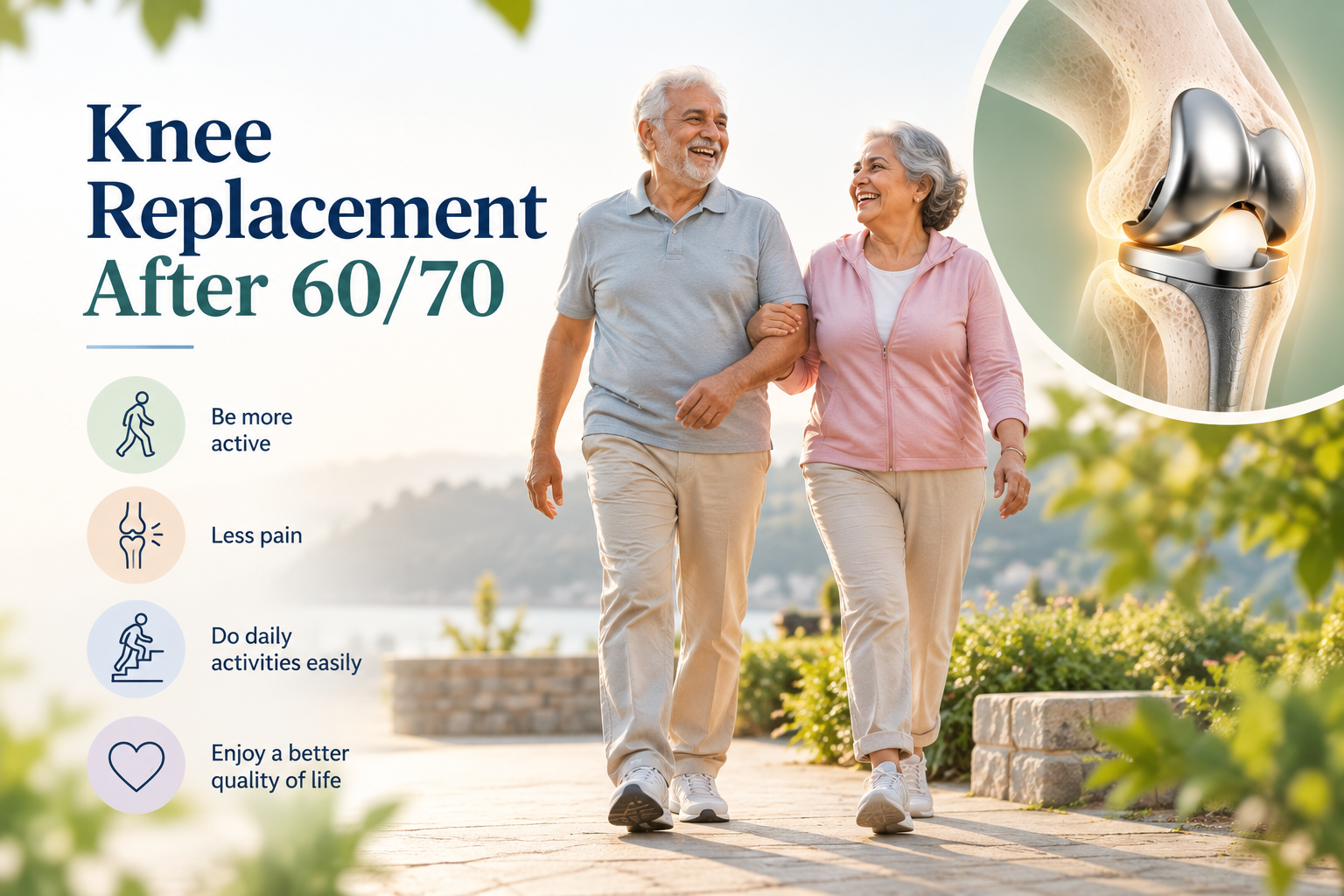 Knee replacement after 60 and 70 risks and benefits