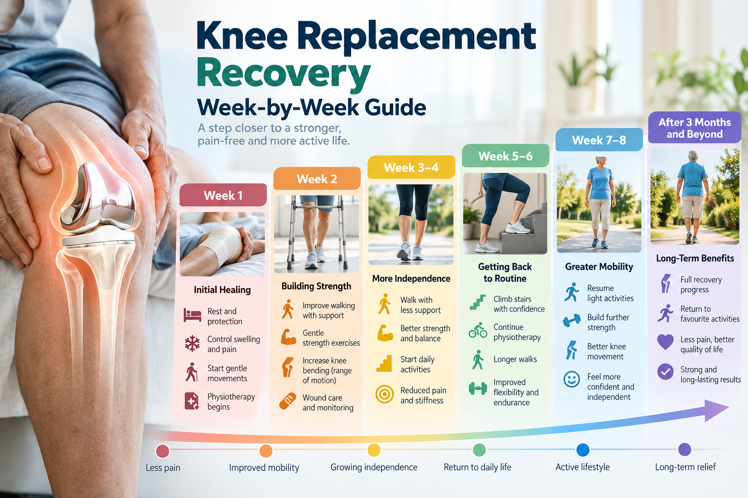 Knee replacement recovery week by week guide