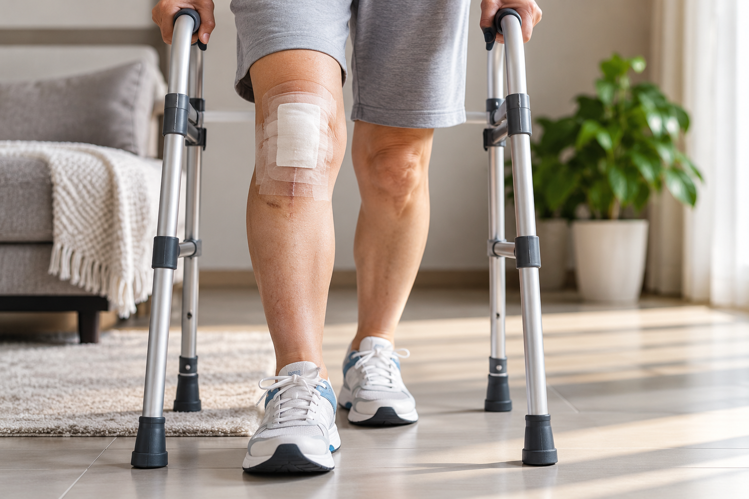 Week 2 knee replacement recovery walking and exercises